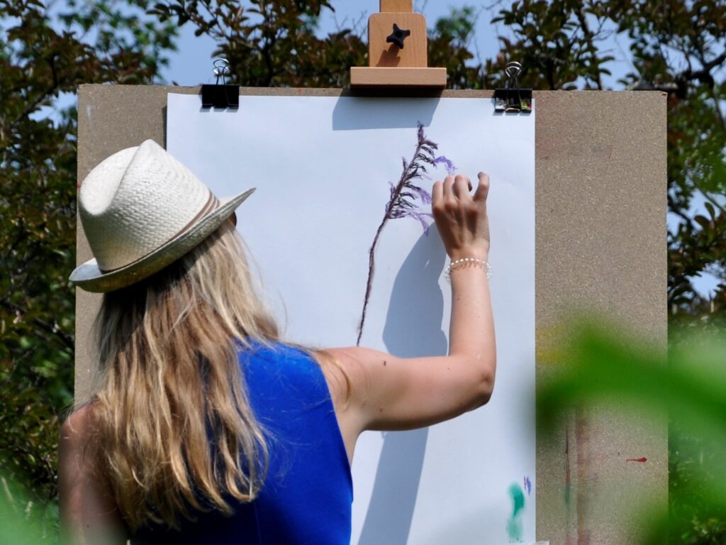 during creative holiday in france learning botanical drawing